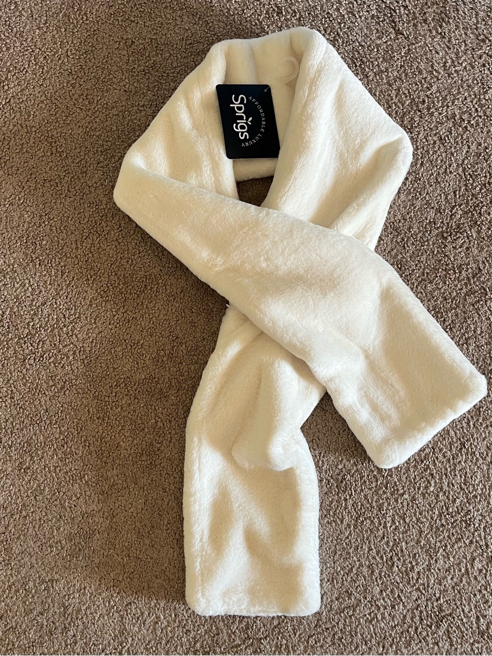 Women's Cream Plush Scarf